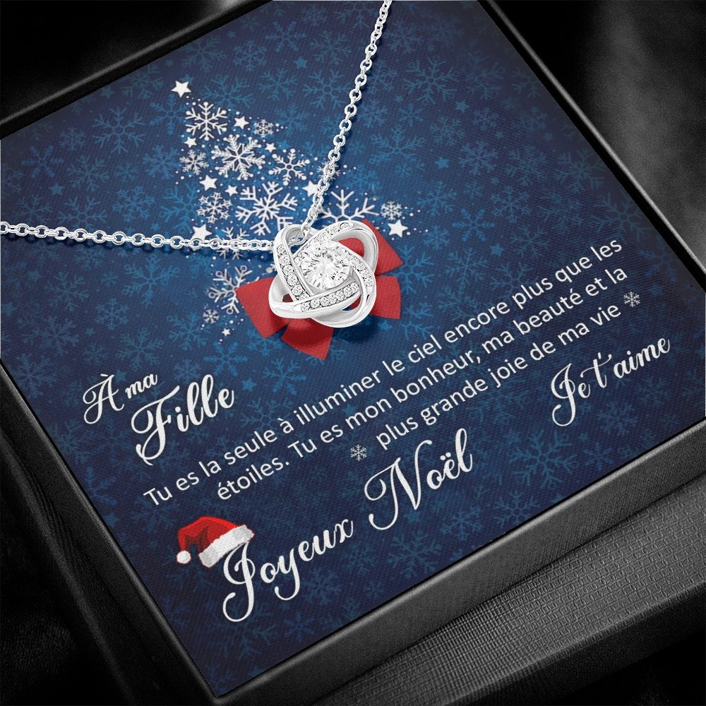 NOELENCHANTÉ • COLLIER JOYEUX NOËL MA FILLE Noeud d'Amour - Lehnaa