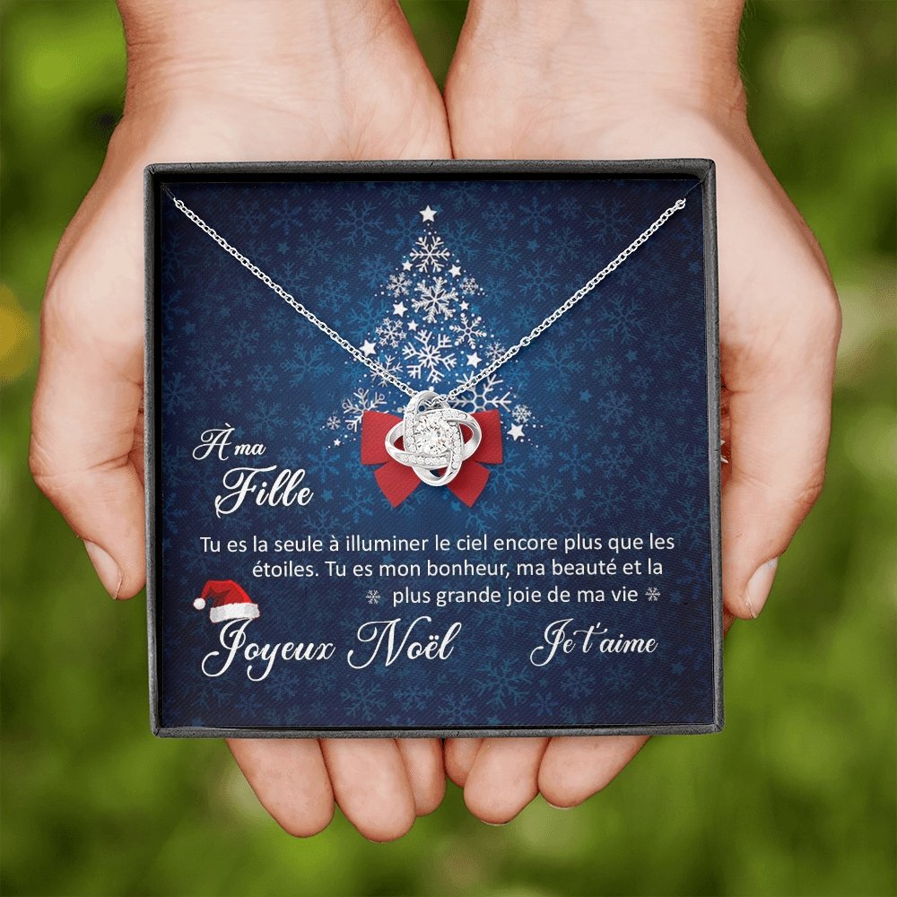NOELENCHANTÉ • COLLIER JOYEUX NOËL MA FILLE Noeud d'Amour - Lehnaa