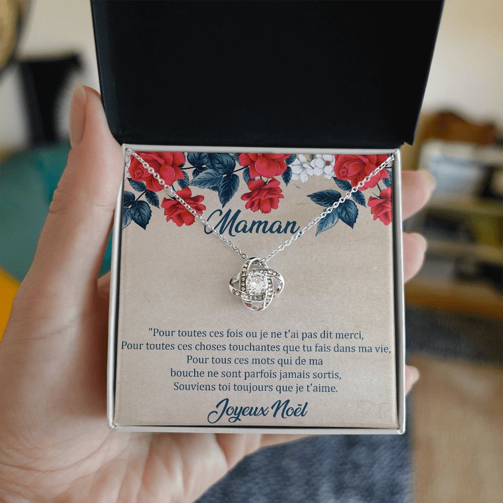 NOELENCHANTÉ • COLLIER JOYEUX NOËL MAMAN Noeud d'Amour - Lehnaa