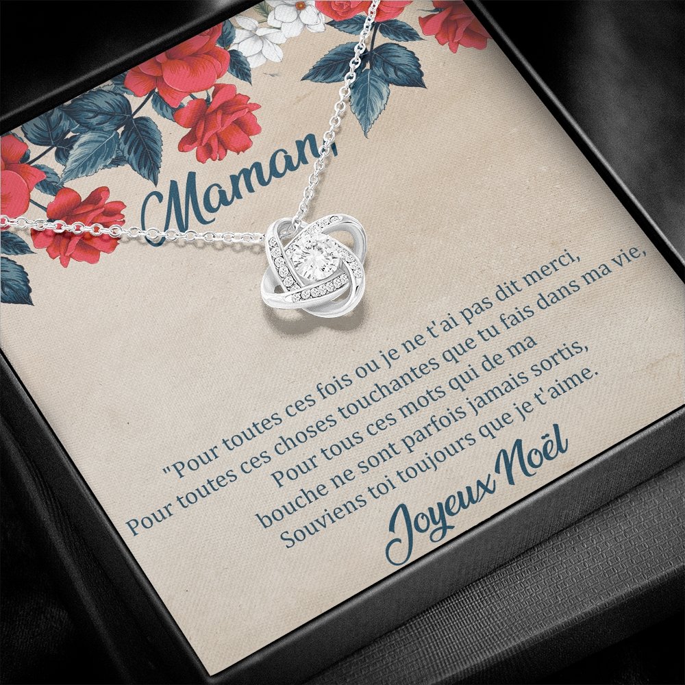 NOELENCHANTÉ • COLLIER JOYEUX NOËL MAMAN Noeud d'Amour - Lehnaa