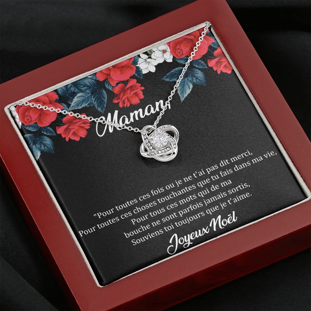 NOELENCHANTÉ • COLLIER JOYEUX NOËL MAMAN Noeud d'Amour - Lehnaa