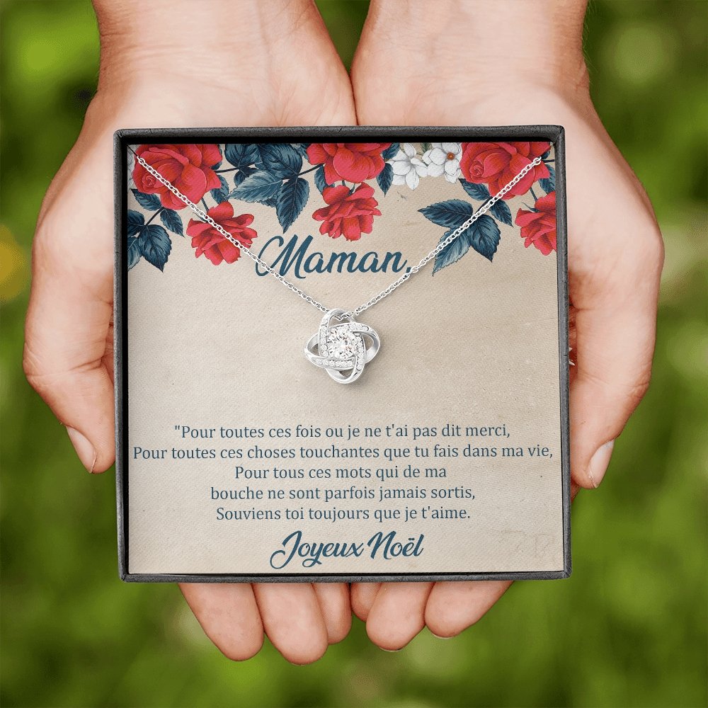 NOELENCHANTÉ • COLLIER JOYEUX NOËL MAMAN Noeud d'Amour - Lehnaa