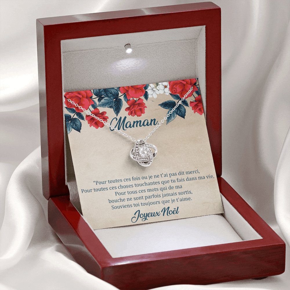 NOELENCHANTÉ • COLLIER JOYEUX NOËL MAMAN Noeud d'Amour - Lehnaa