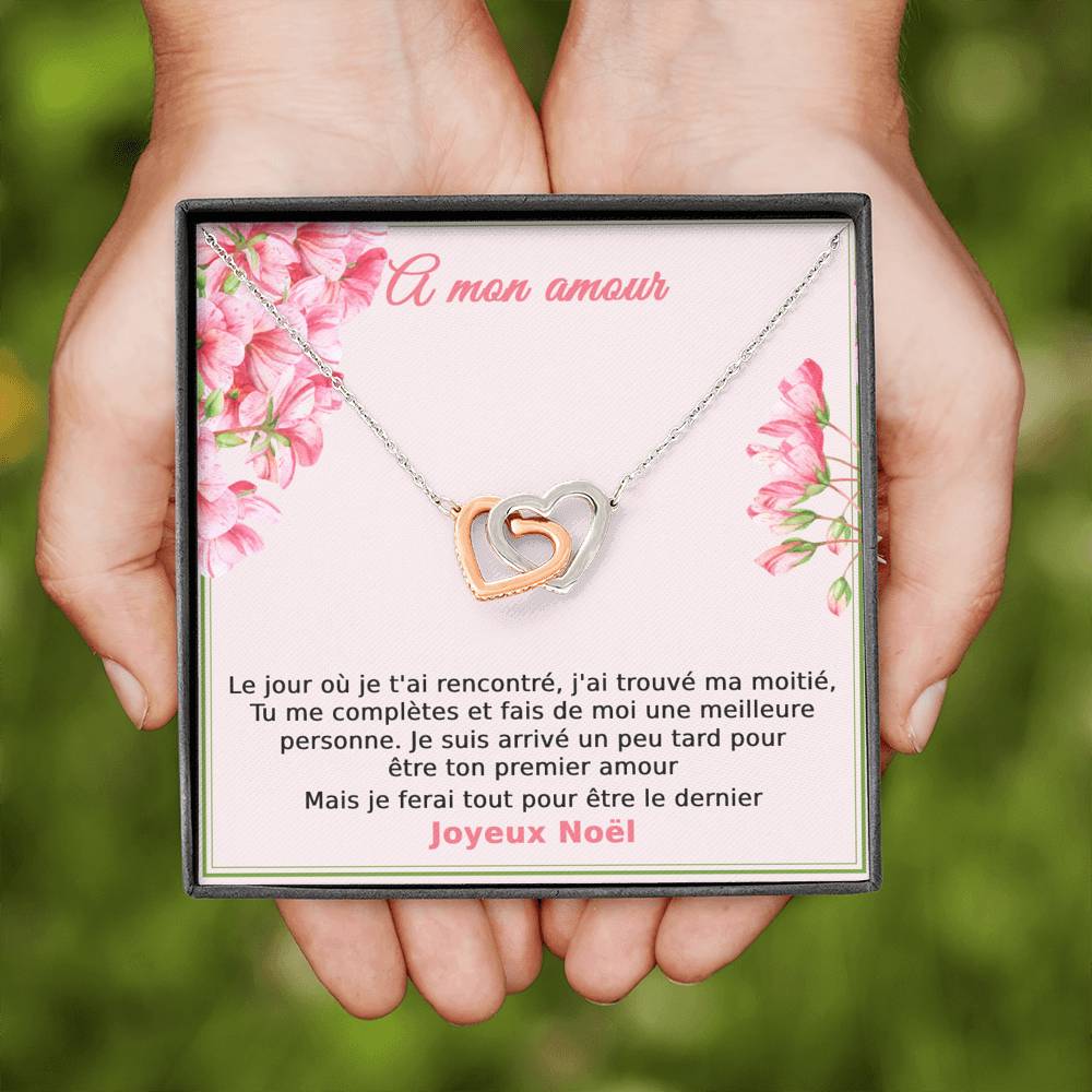 NOELENCHANTÉ • COLLIER JOYEUX NOËL MON AMOUR Double Cœur - Lehnaa