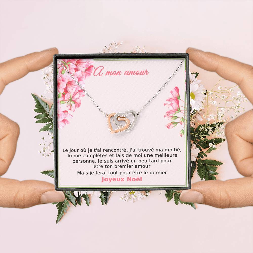 NOELENCHANTÉ • COLLIER JOYEUX NOËL MON AMOUR Double Cœur - Lehnaa