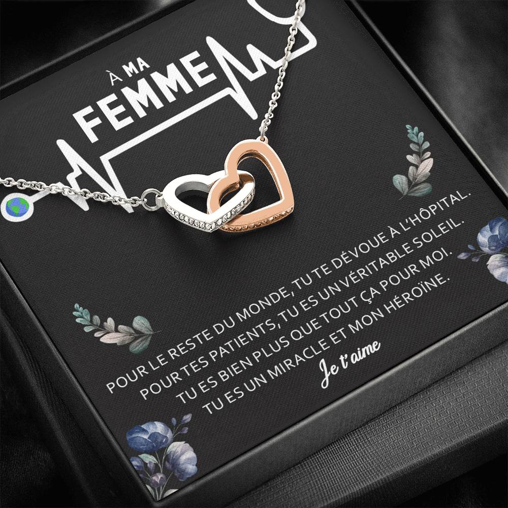 NURSE • Collier Infirmière Double Cœur - Lehnaa