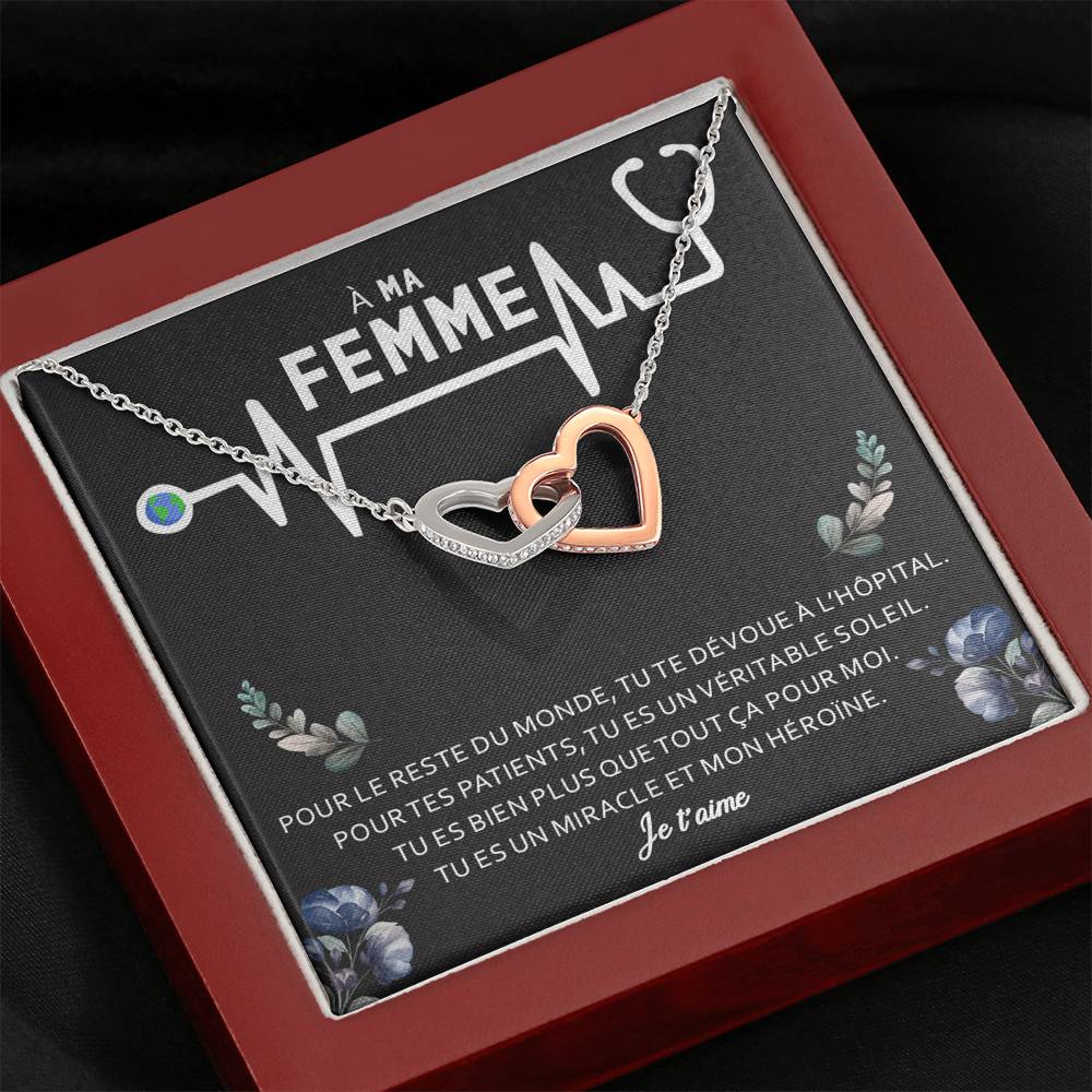 NURSE • Collier Infirmière Double Cœur - Lehnaa