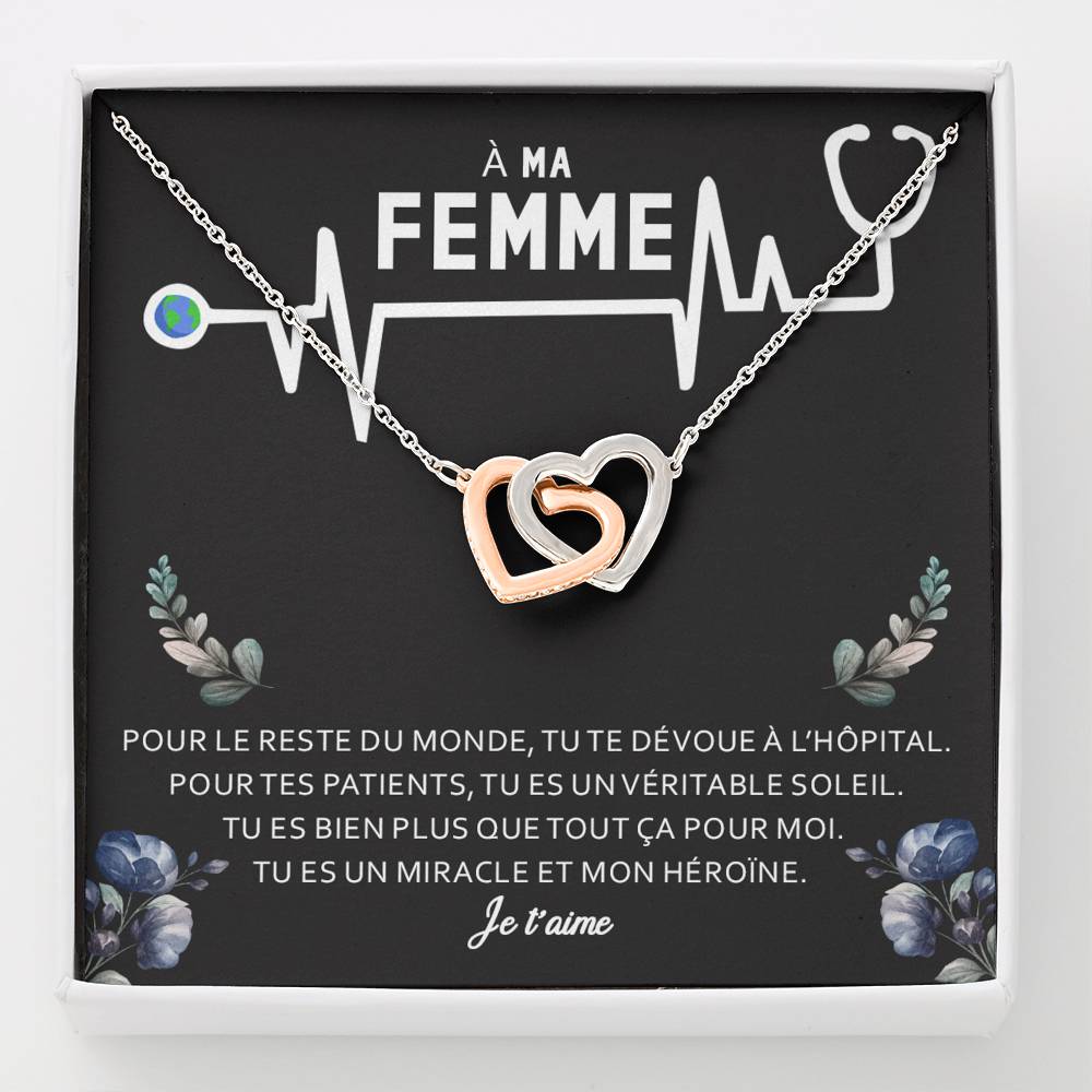 NURSE • Collier Infirmière Double Cœur - Lehnaa