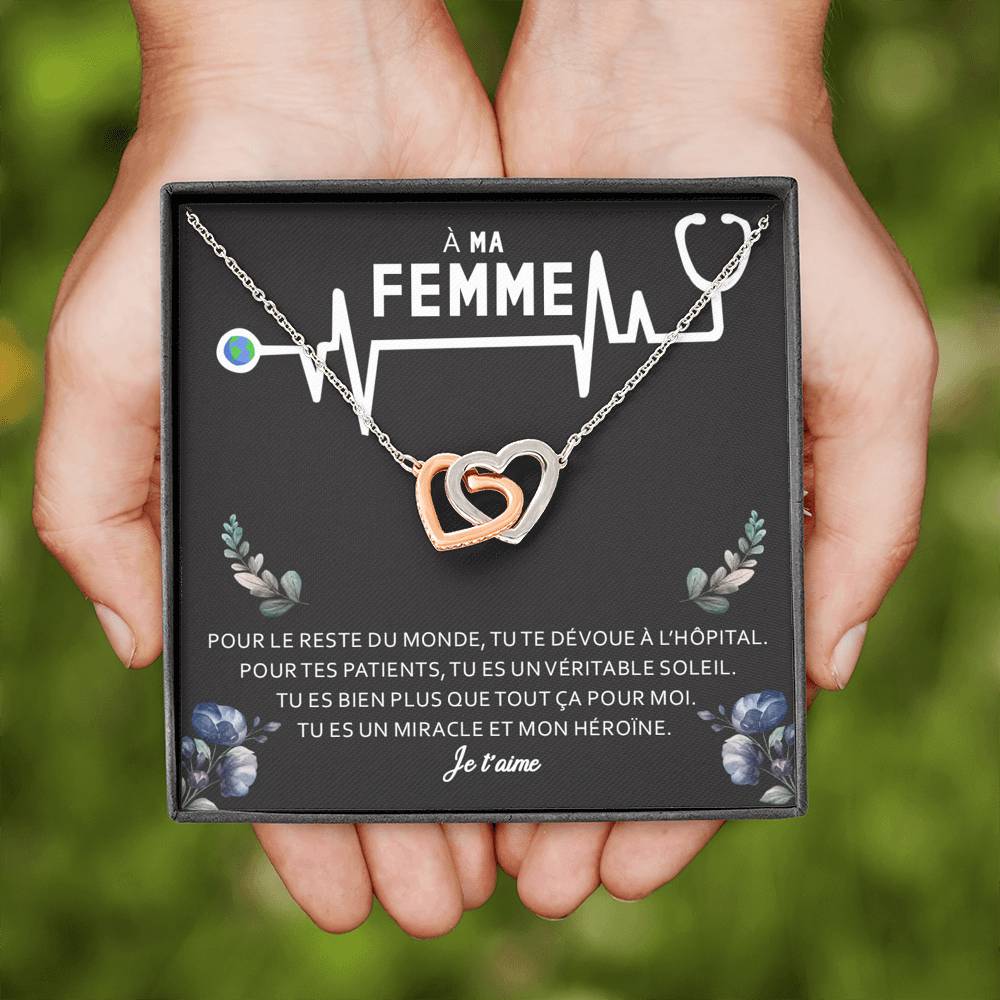 NURSE • Collier Infirmière Double Cœur - Lehnaa