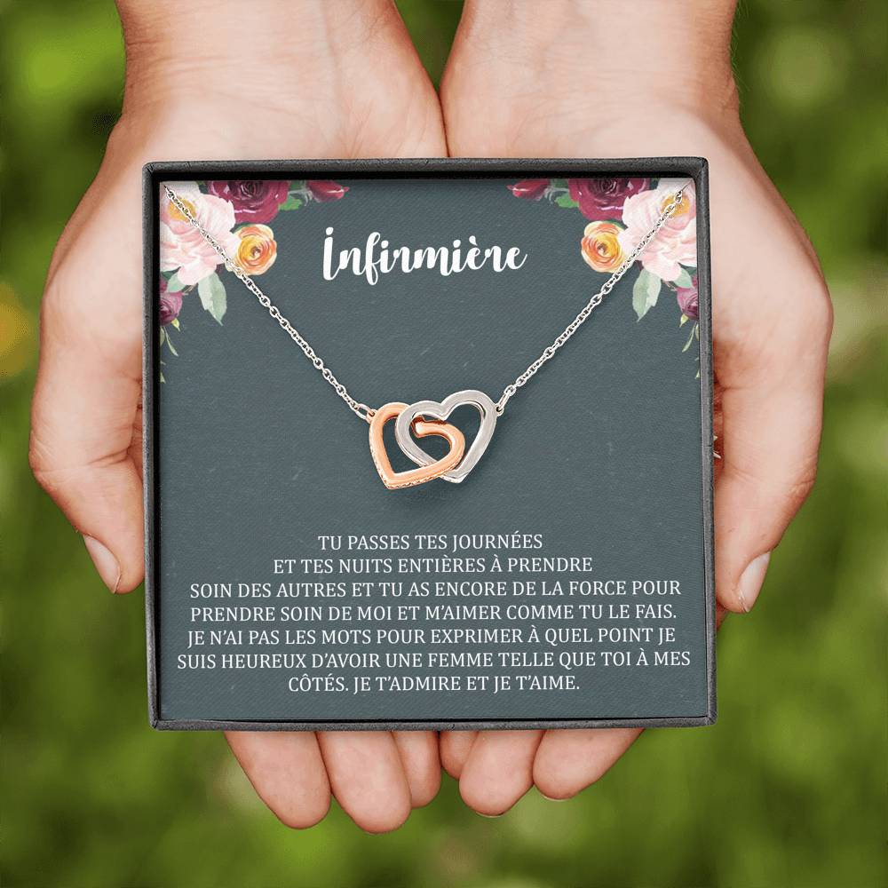 NURSE • Collier Infirmière Double Cœur - Lehnaa