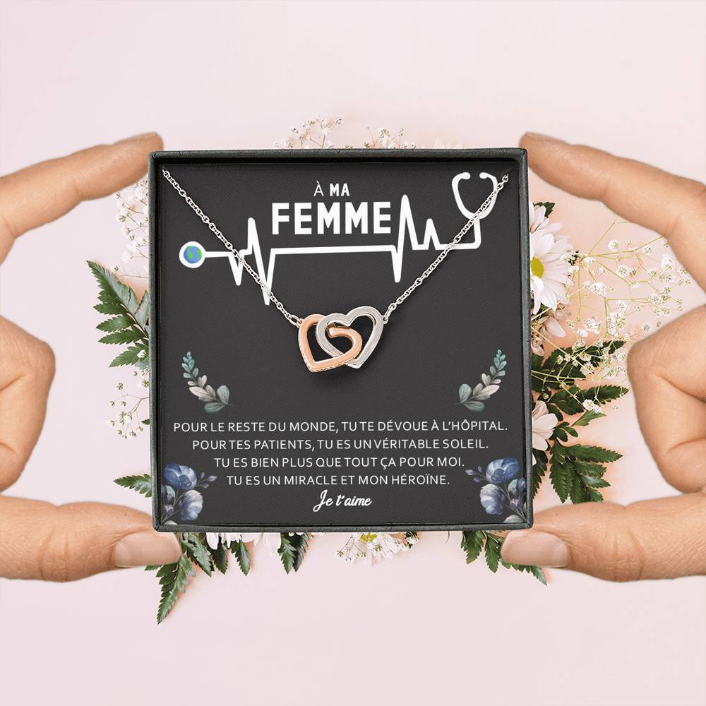 NURSE • Collier Infirmière Double Cœur - Lehnaa