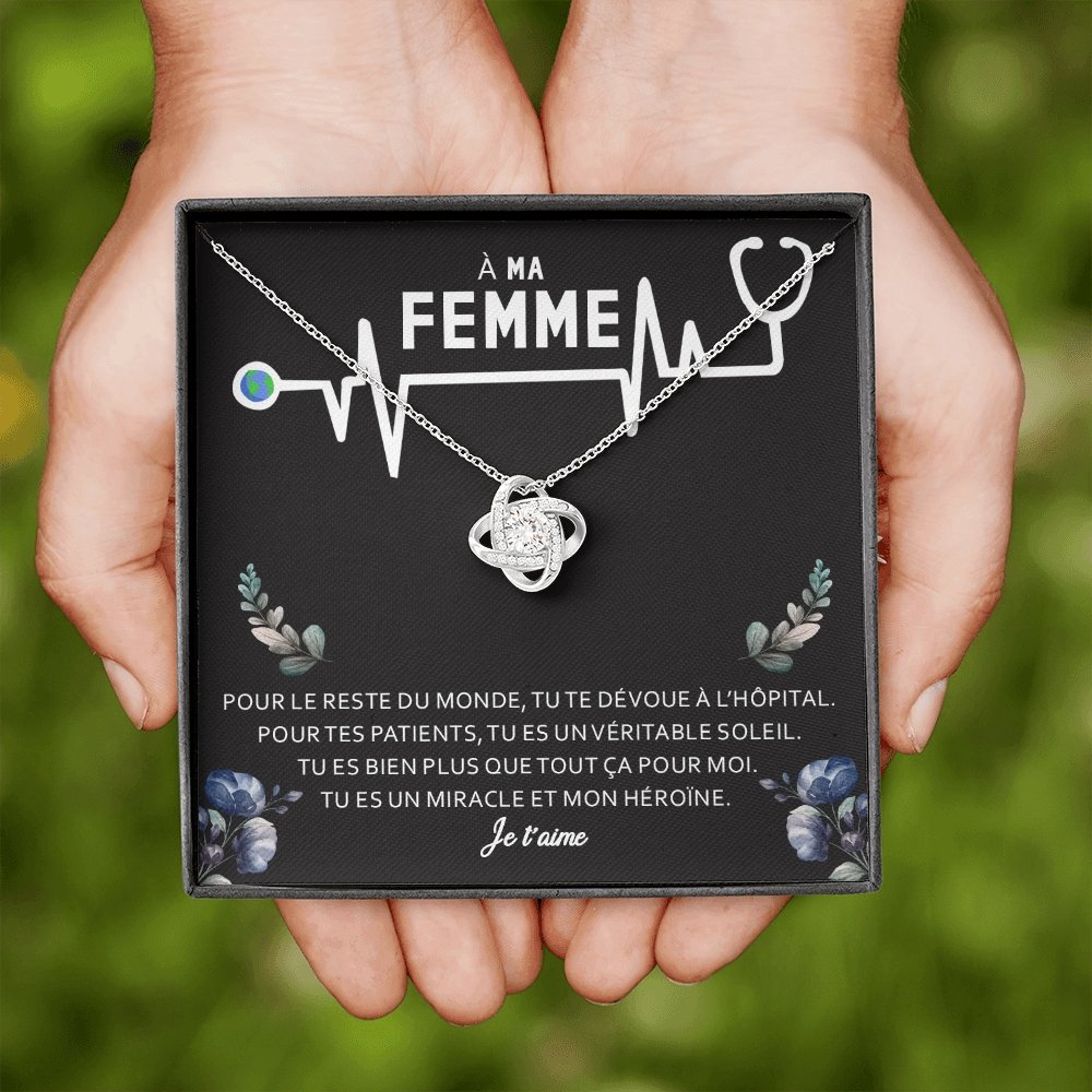 NURSE • Collier Infirmière Noeud d'Amour - Lehnaa