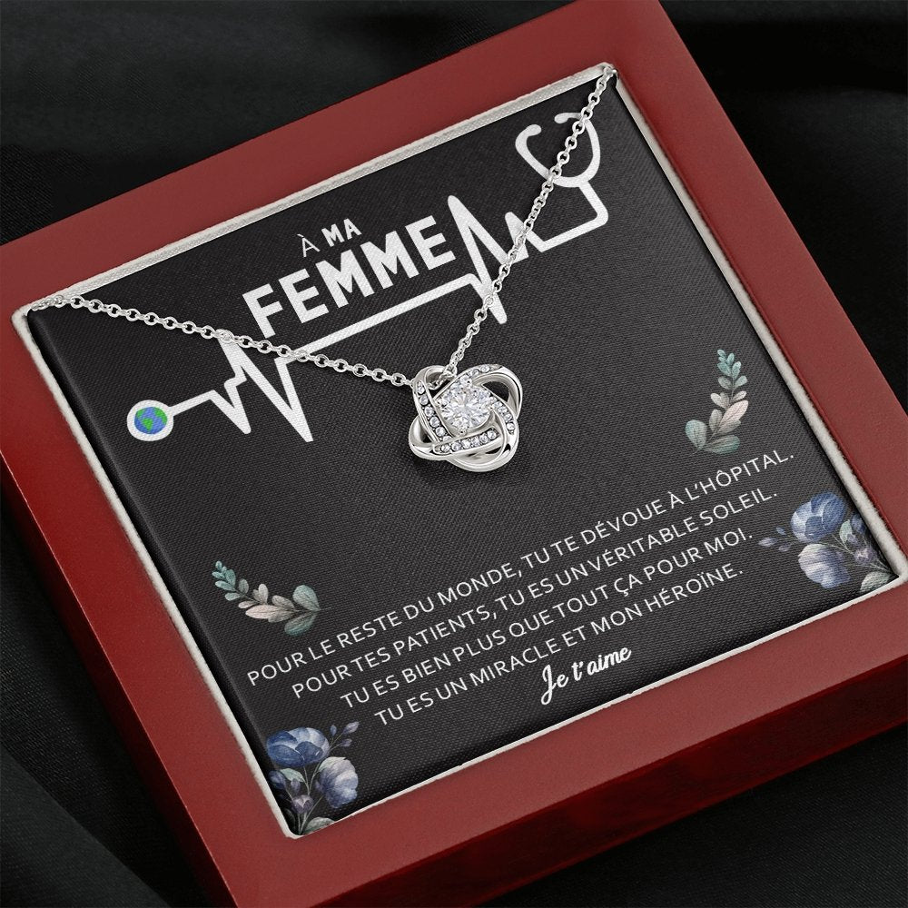 NURSE • Collier Infirmière Noeud d'Amour - Lehnaa