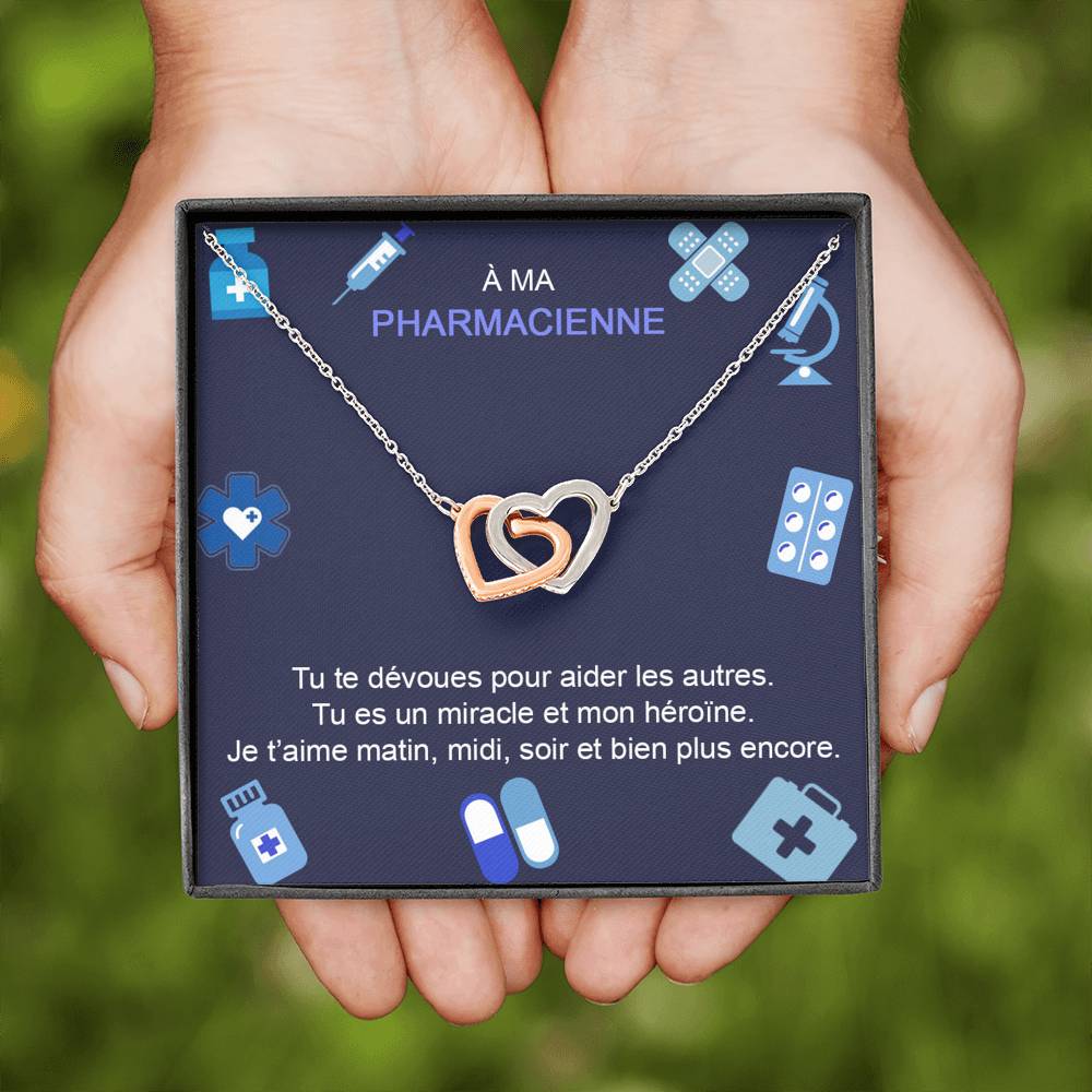 NURSE • Collier Pharmacienne Double Cœur - Lehnaa