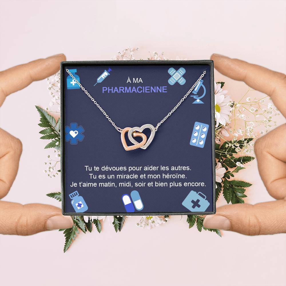 NURSE • Collier Pharmacienne Double Cœur - Lehnaa