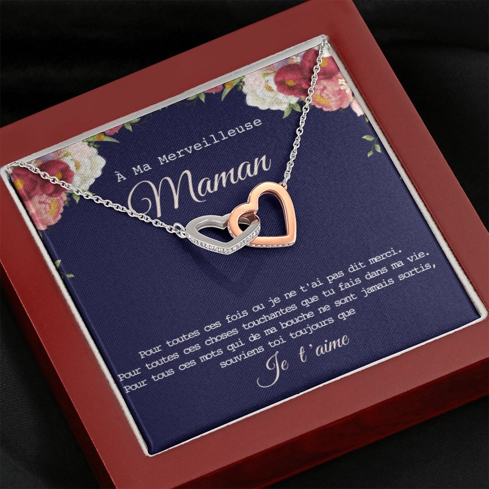 ONEMOM • Collier Déclaration Maman Double Cœur - Lehnaa