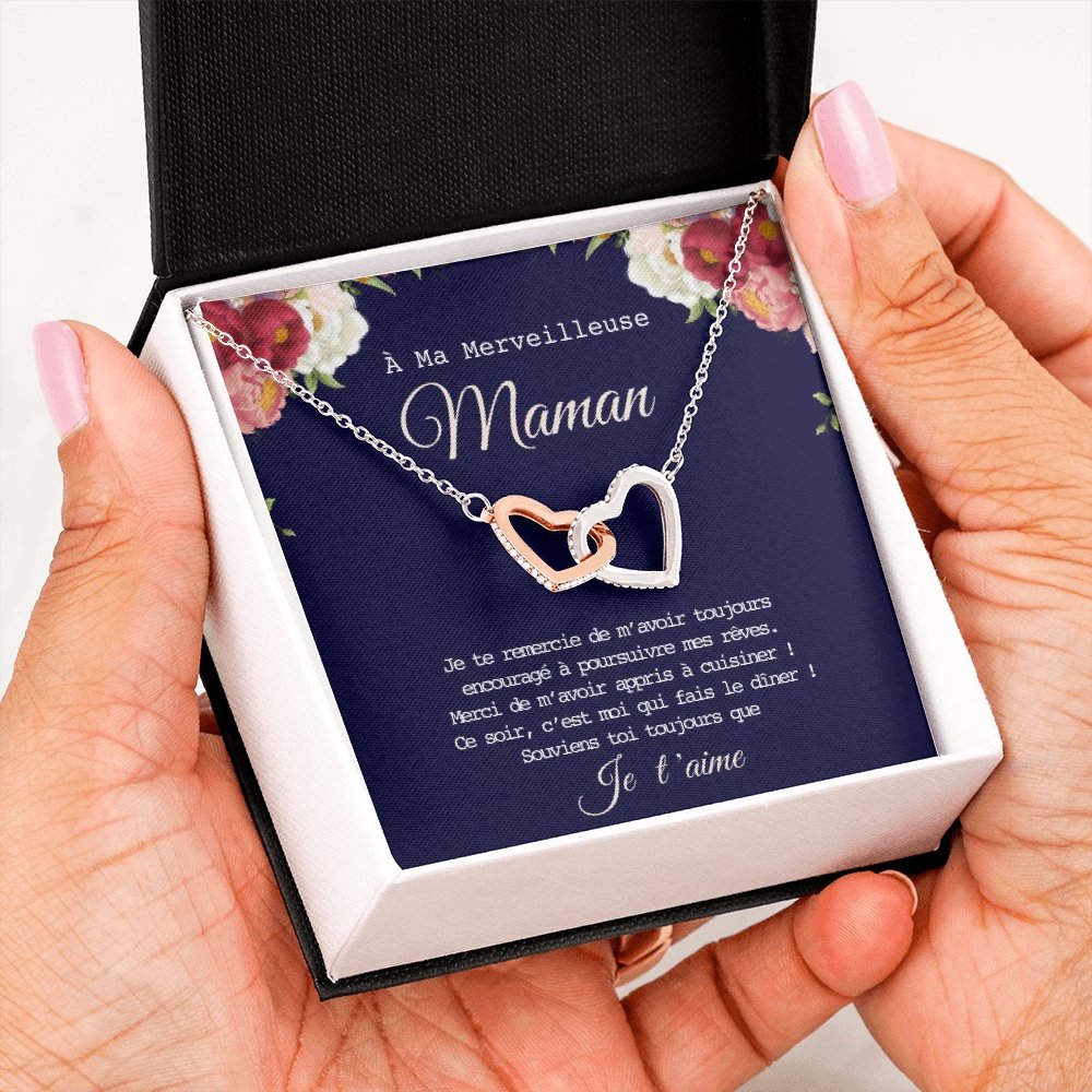 ONEMOM • Collier Déclaration Maman Double Cœur - Lehnaa