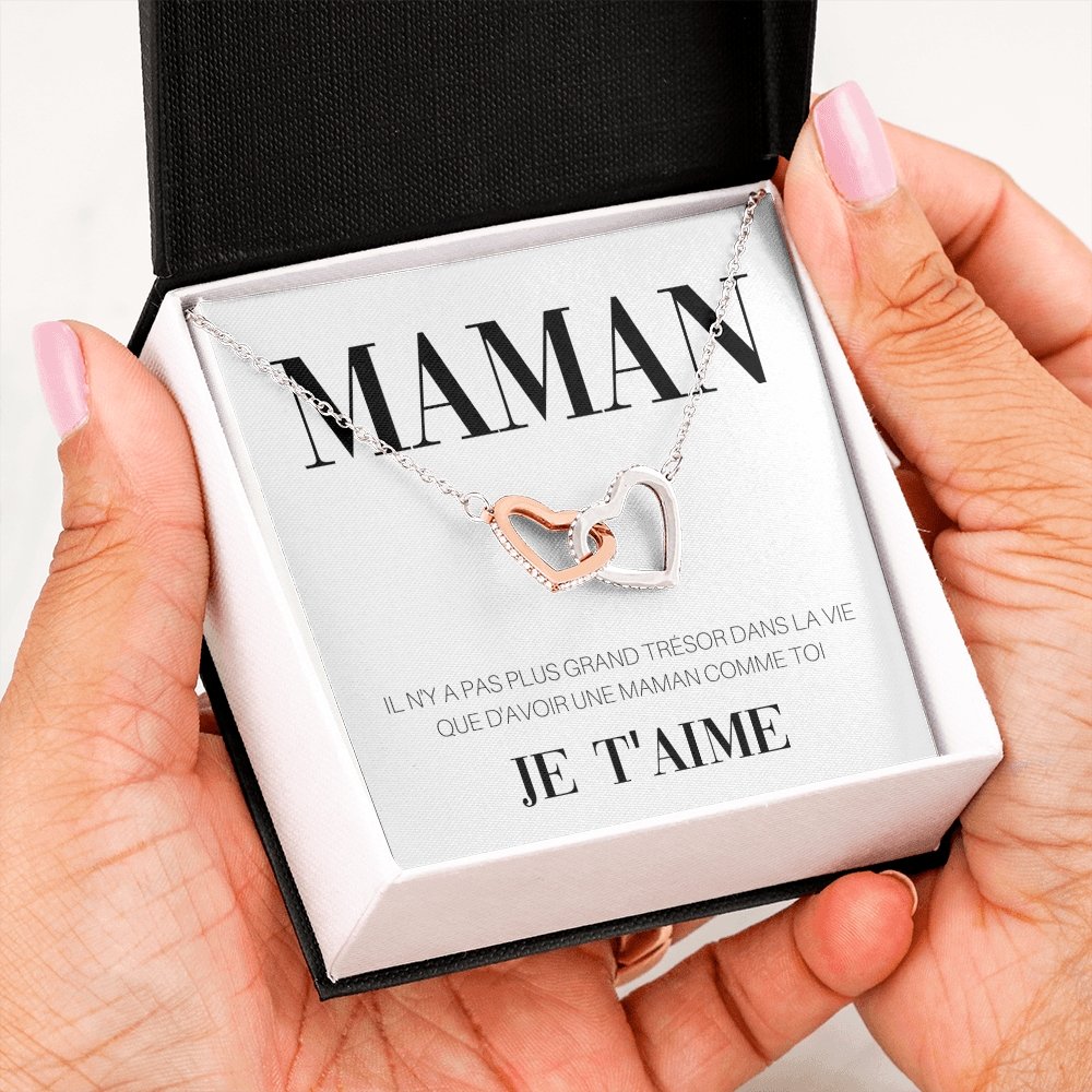 ONEMOM • Collier Déclaration Maman Double Cœur - Lehnaa