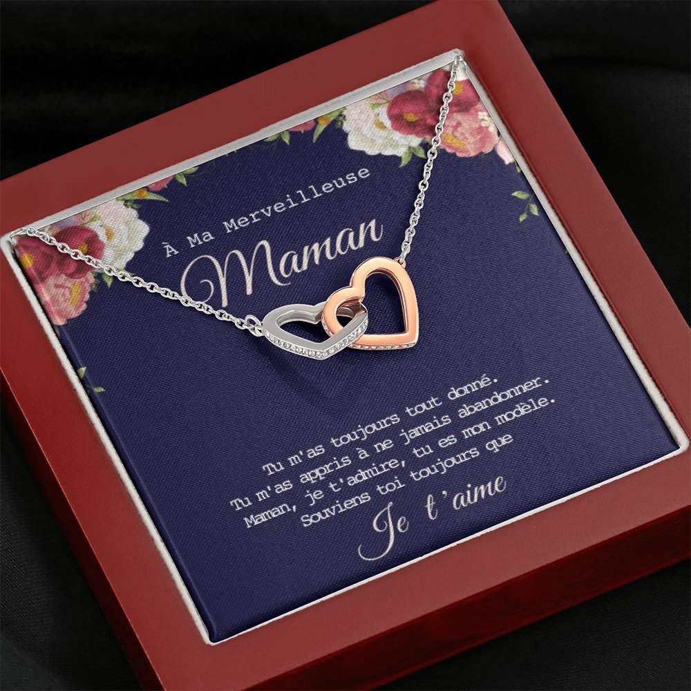 ONEMOM • Collier Déclaration Maman Double Cœur - Lehnaa