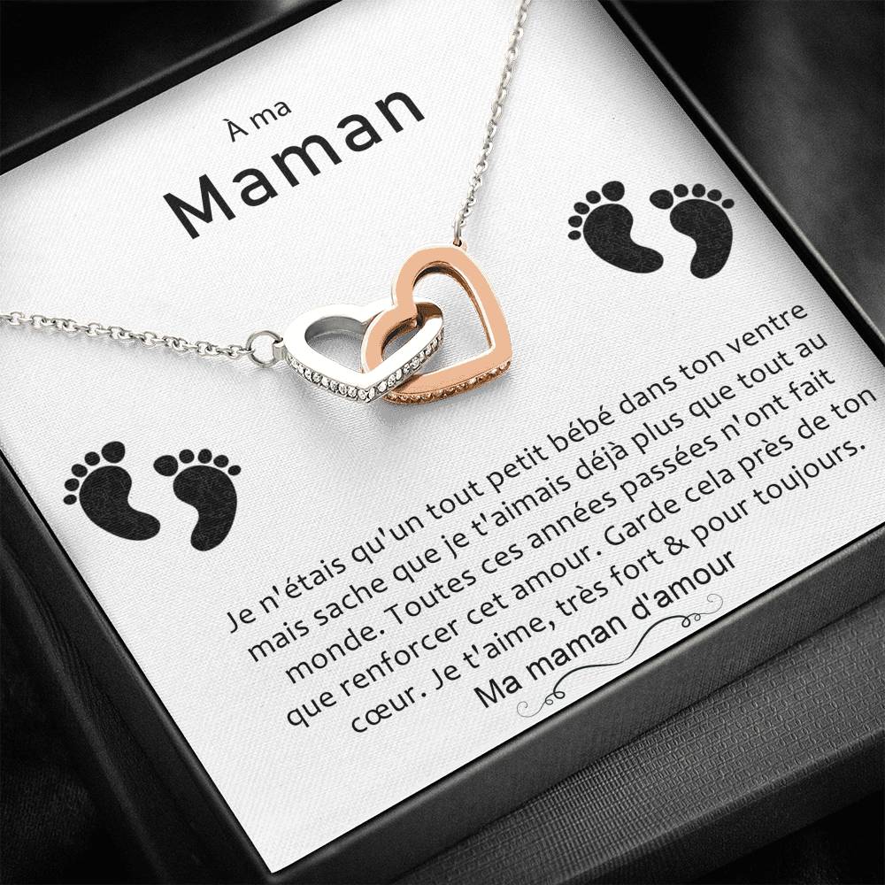 ONEMOM • Collier Déclaration Maman Double Cœur - Lehnaa