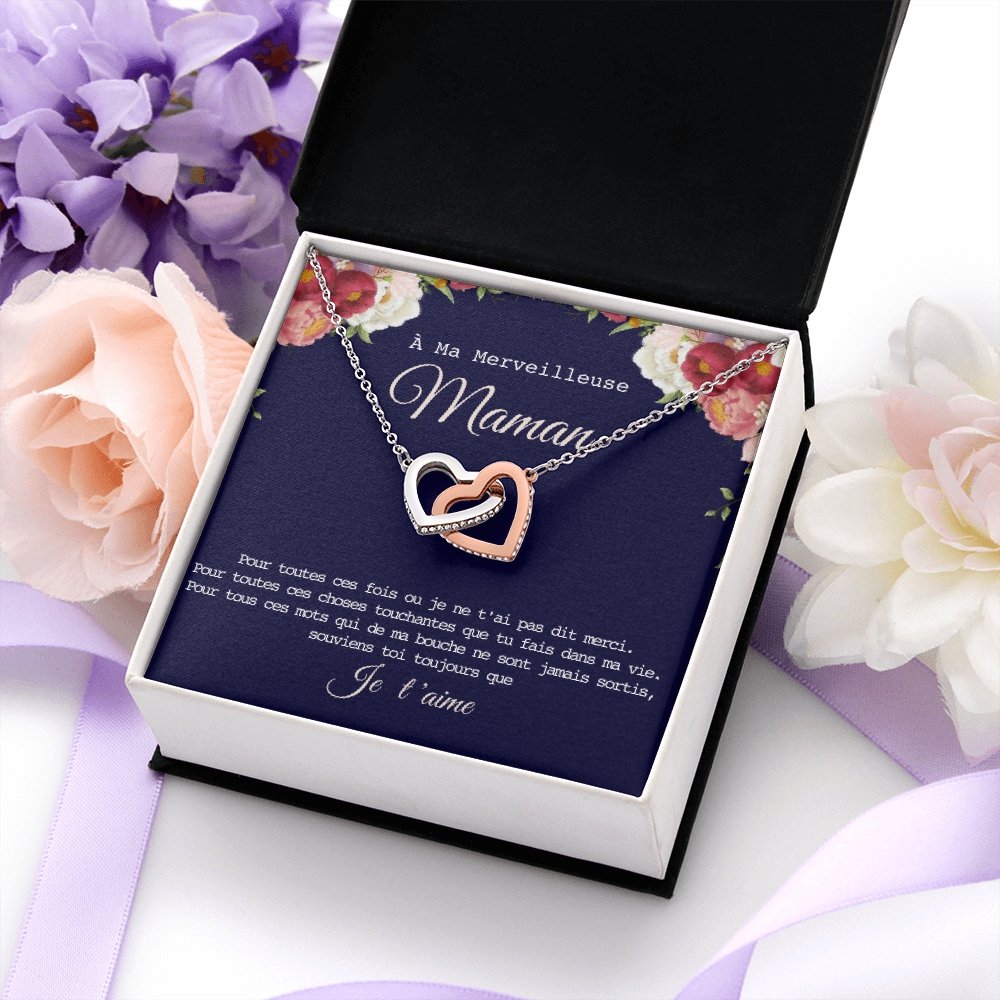 ONEMOM • Collier Déclaration Maman Double Cœur - Lehnaa