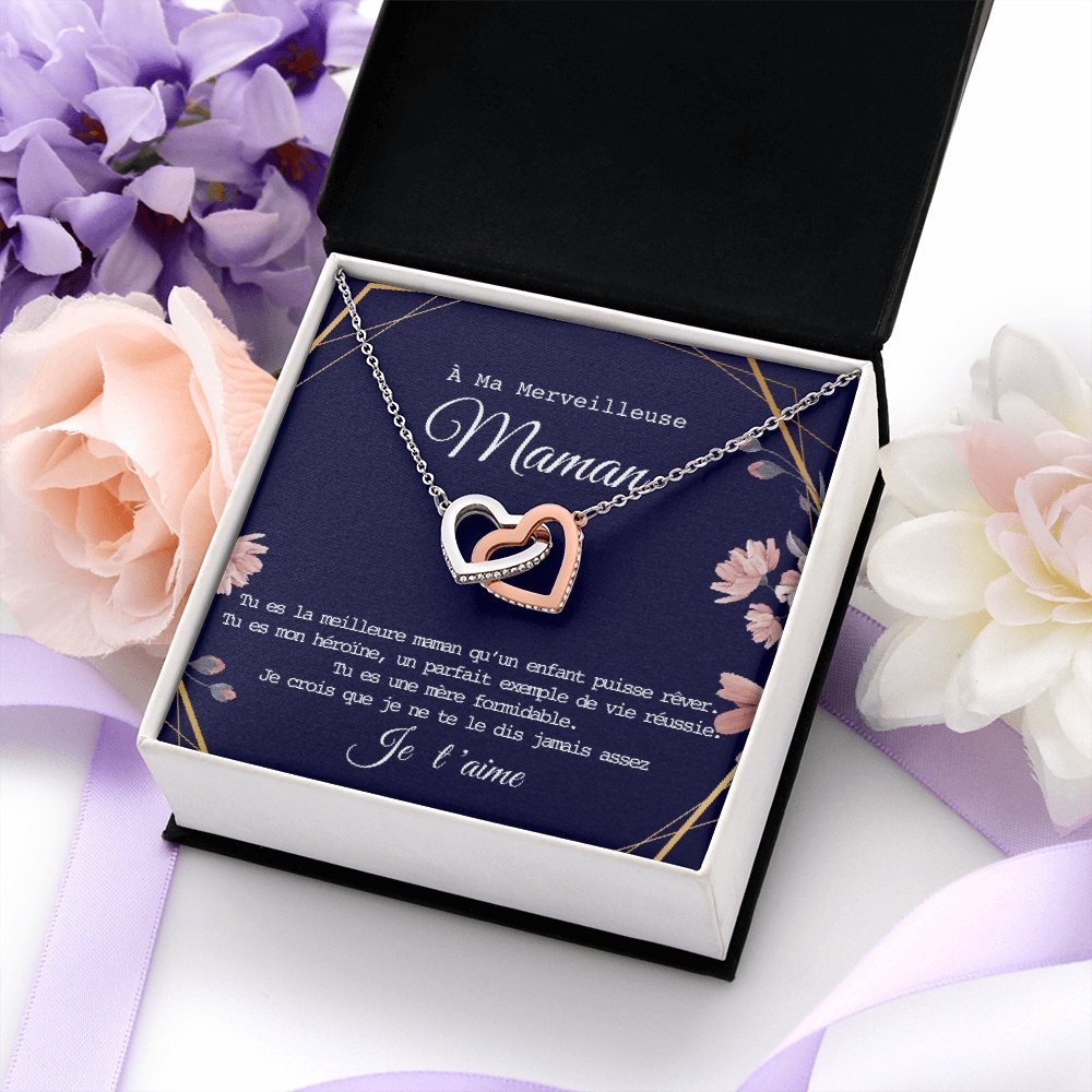 ONEMOM • Collier Déclaration Maman Double Cœur - Lehnaa