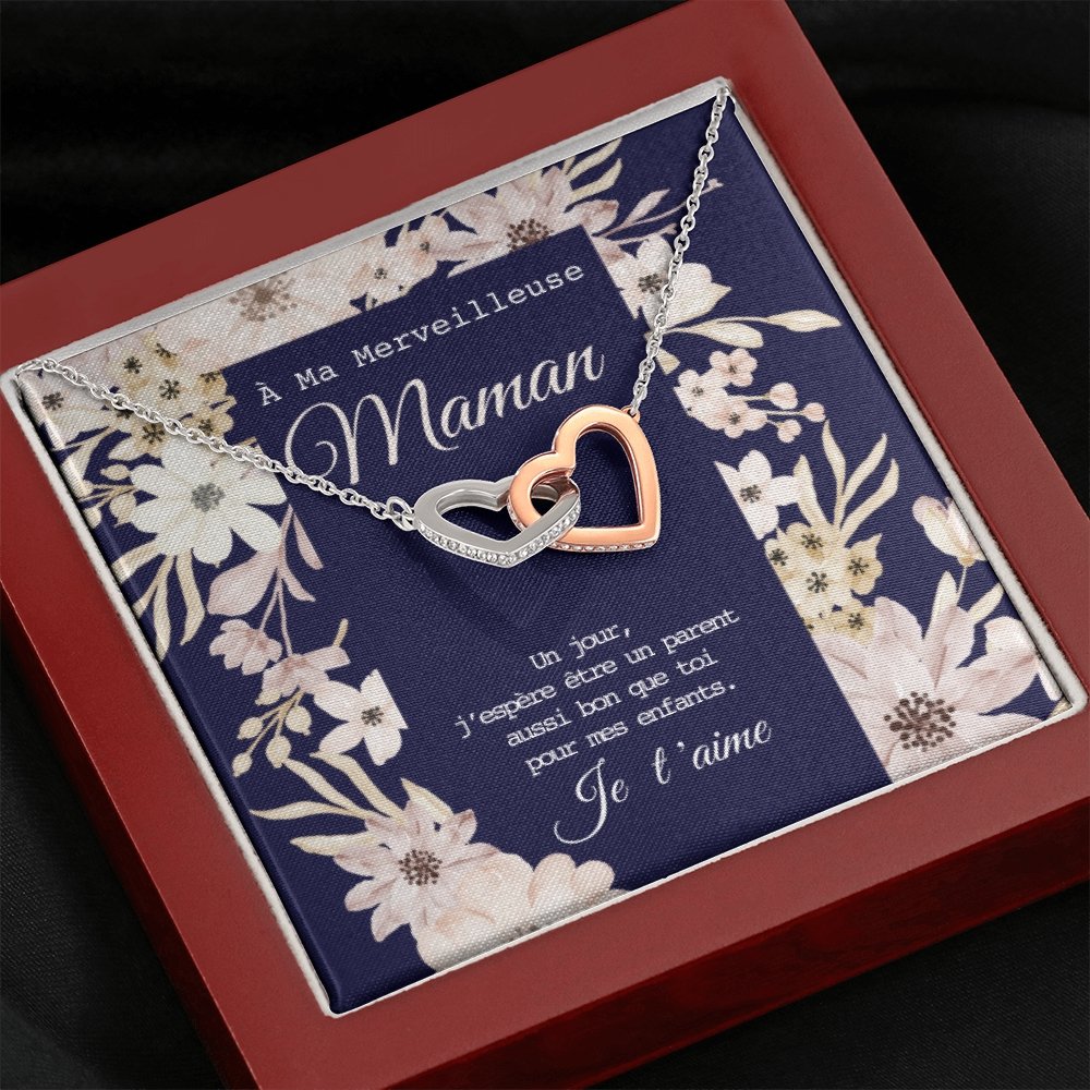 ONEMOM • Collier Déclaration Maman Double Cœur - Lehnaa