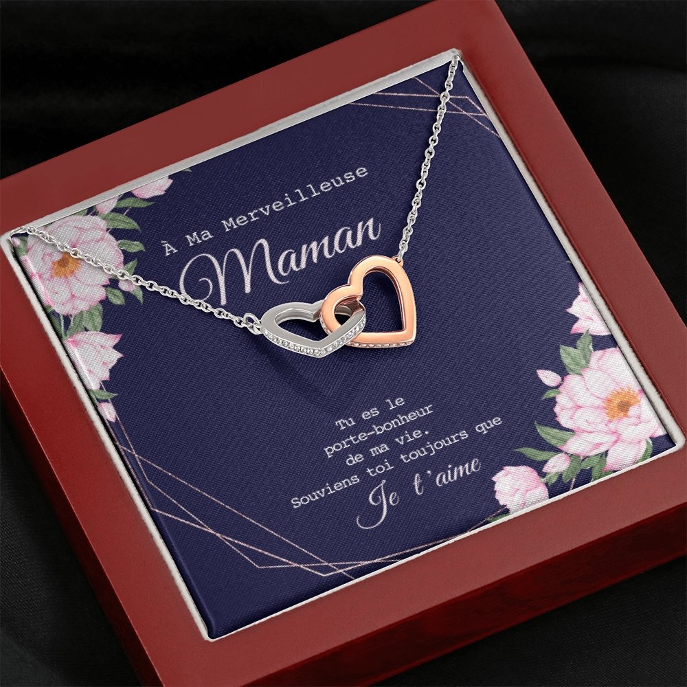 ONEMOM • Collier Déclaration Maman Double Cœur - Lehnaa