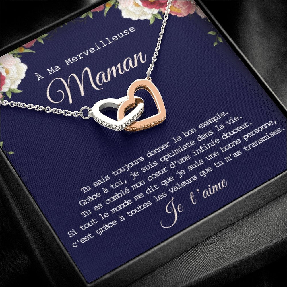 ONEMOM • Collier Déclaration Maman Double Cœur - Lehnaa