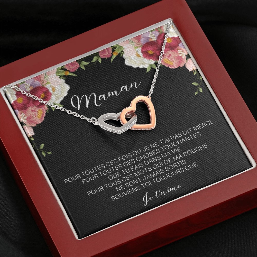 ONEMOM • Collier Déclaration Maman Double Cœur - Lehnaa