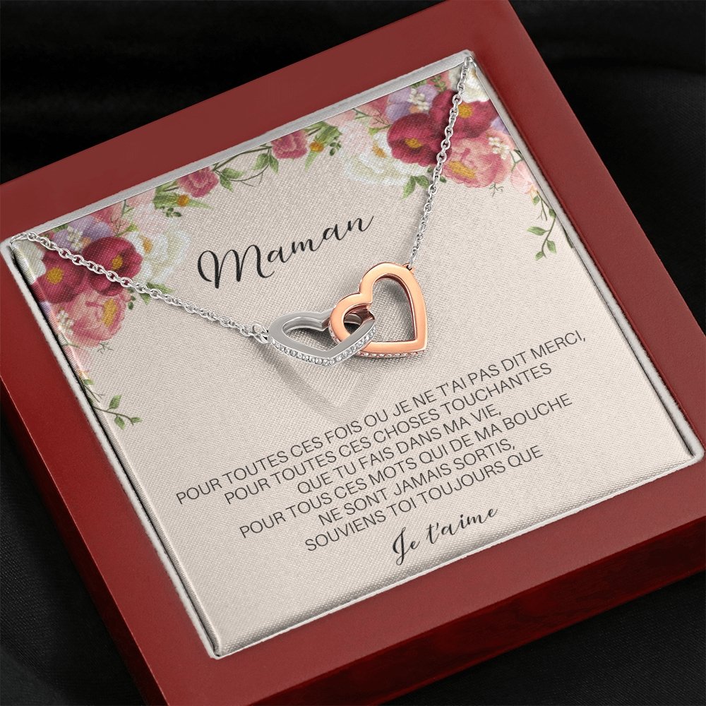 ONEMOM • Collier Déclaration Maman Double Cœur - Lehnaa