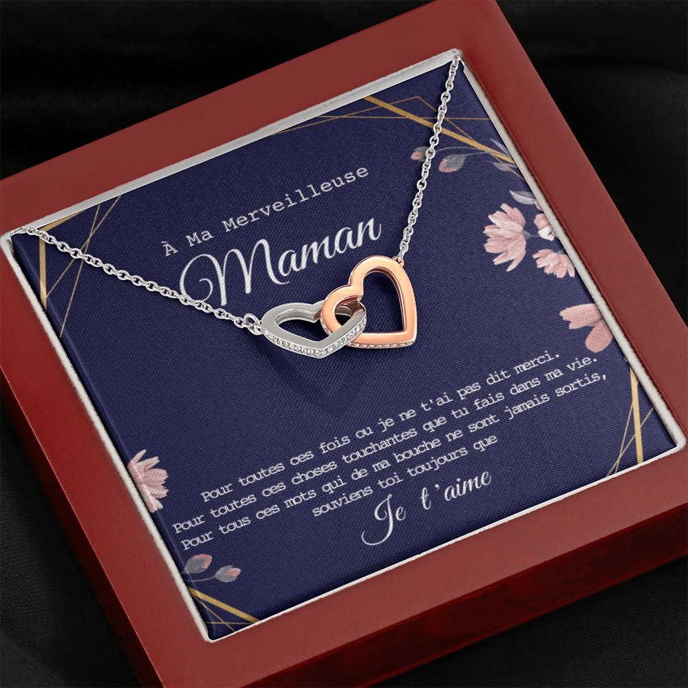 ONEMOM • Collier Déclaration Maman Double Cœur - Lehnaa