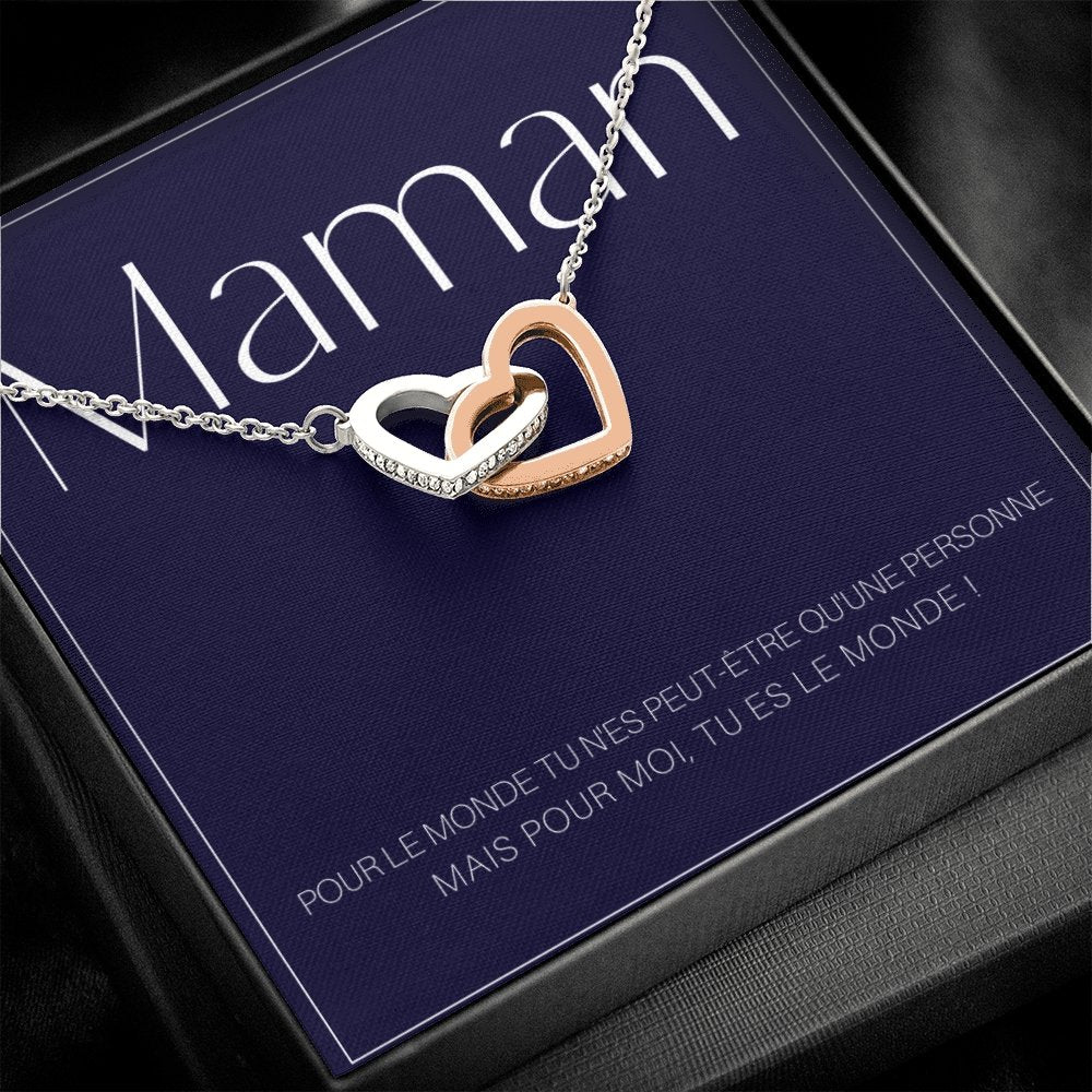 ONEMOM • Collier Déclaration Maman Double Cœur - Lehnaa