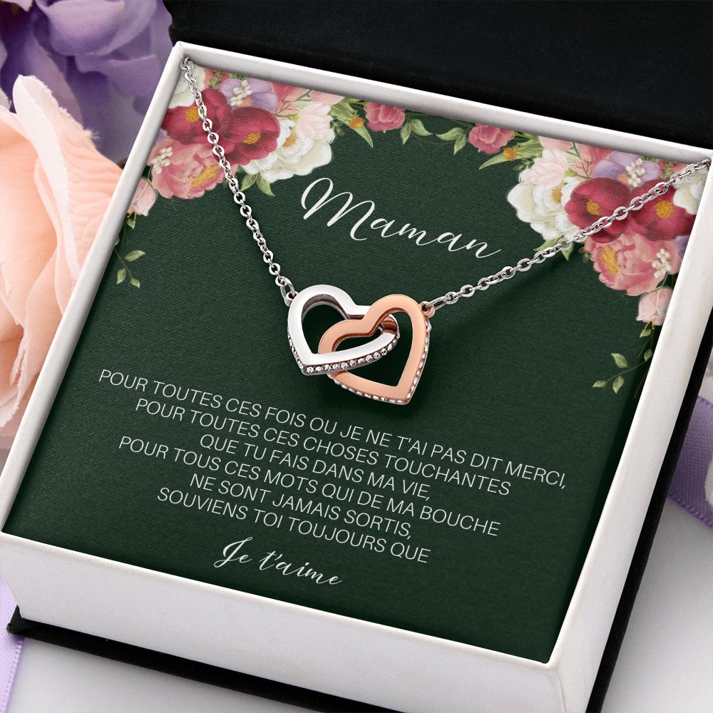 ONEMOM • Collier Déclaration Maman Double Cœur - Lehnaa