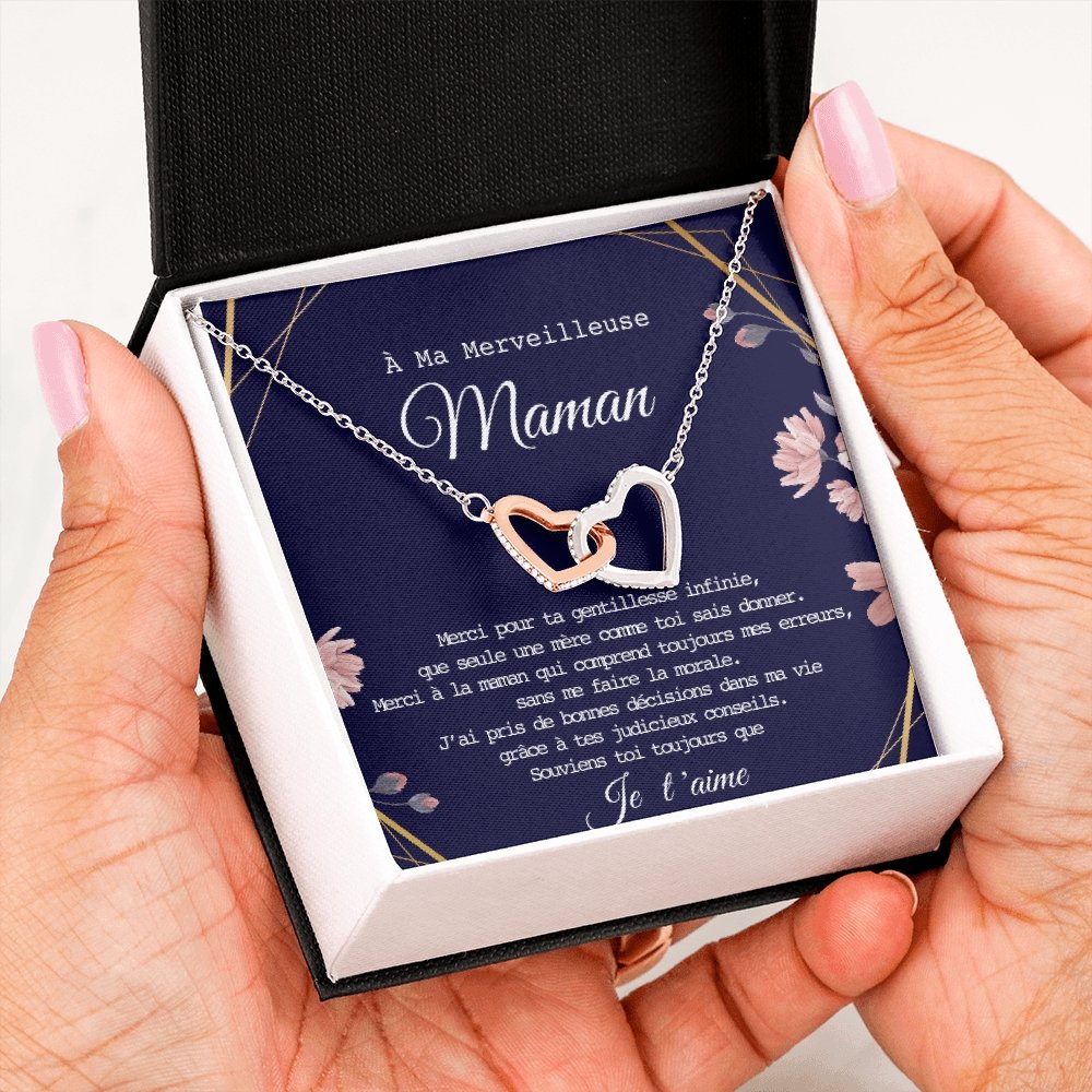 ONEMOM • Collier Déclaration Maman Double Cœur - Lehnaa