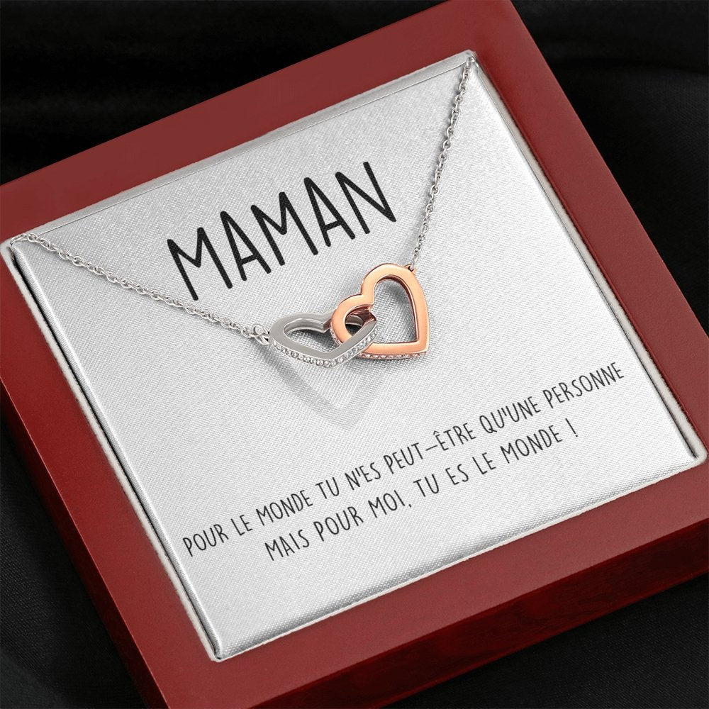 ONEMOM • Collier Déclaration Maman Double Cœur - Lehnaa