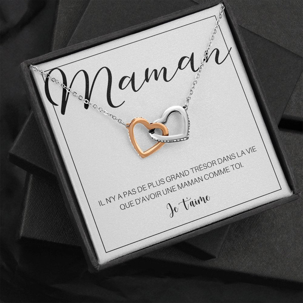 ONEMOM • Collier Déclaration Maman Double Cœur - Lehnaa
