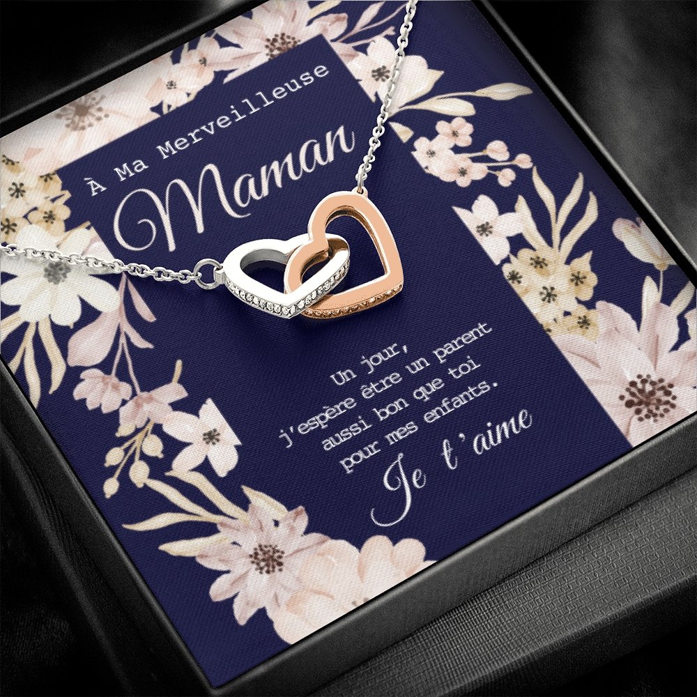 ONEMOM • Collier Déclaration Maman Double Cœur - Lehnaa