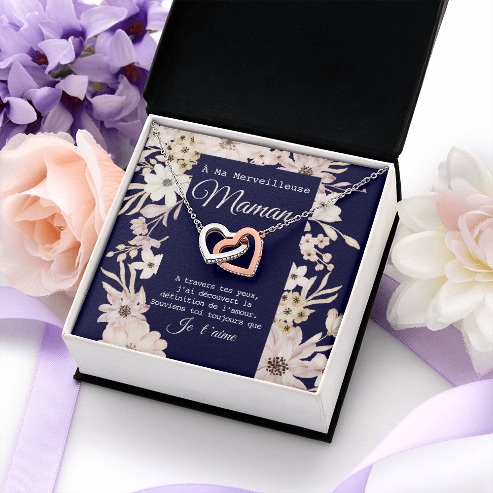 ONEMOM • Collier Déclaration Maman Double Cœur - Lehnaa