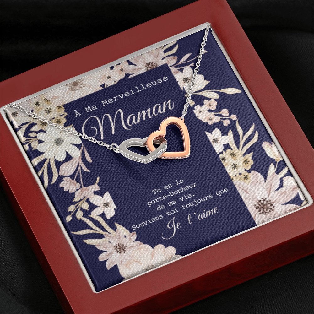 ONEMOM • Collier Déclaration Maman Double Cœur - Lehnaa