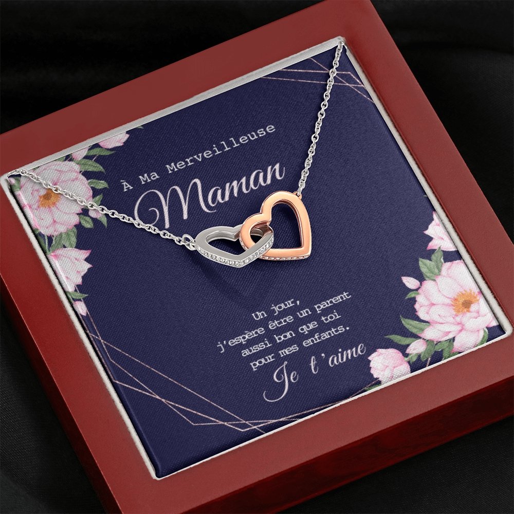 ONEMOM • Collier Déclaration Maman Double Cœur - Lehnaa