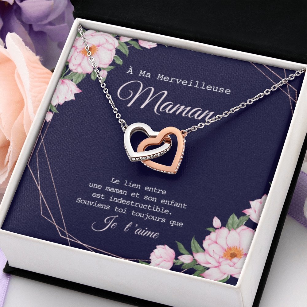 ONEMOM • Collier Déclaration Maman Double Cœur - Lehnaa