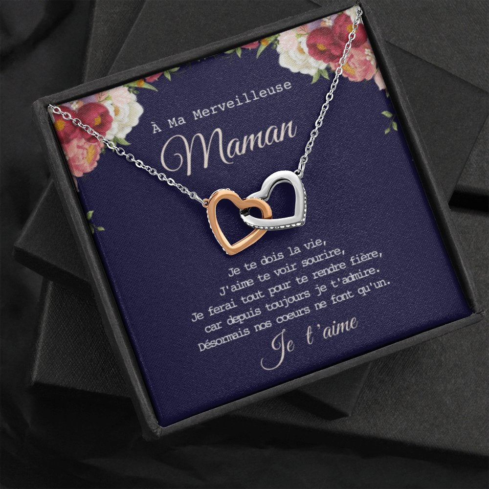 ONEMOM • Collier Déclaration Maman Double Cœur - Lehnaa