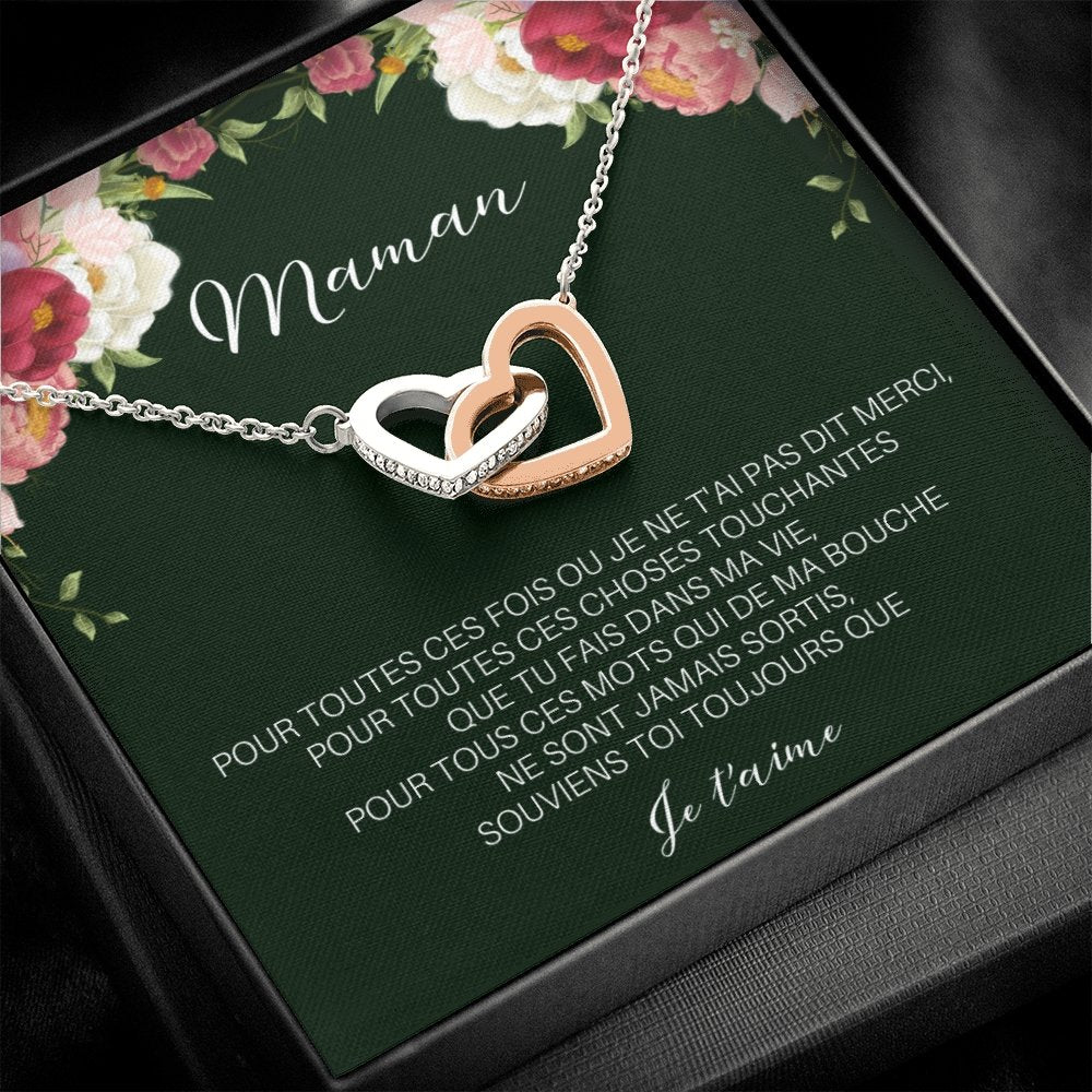 ONEMOM • Collier Déclaration Maman Double Cœur - Lehnaa