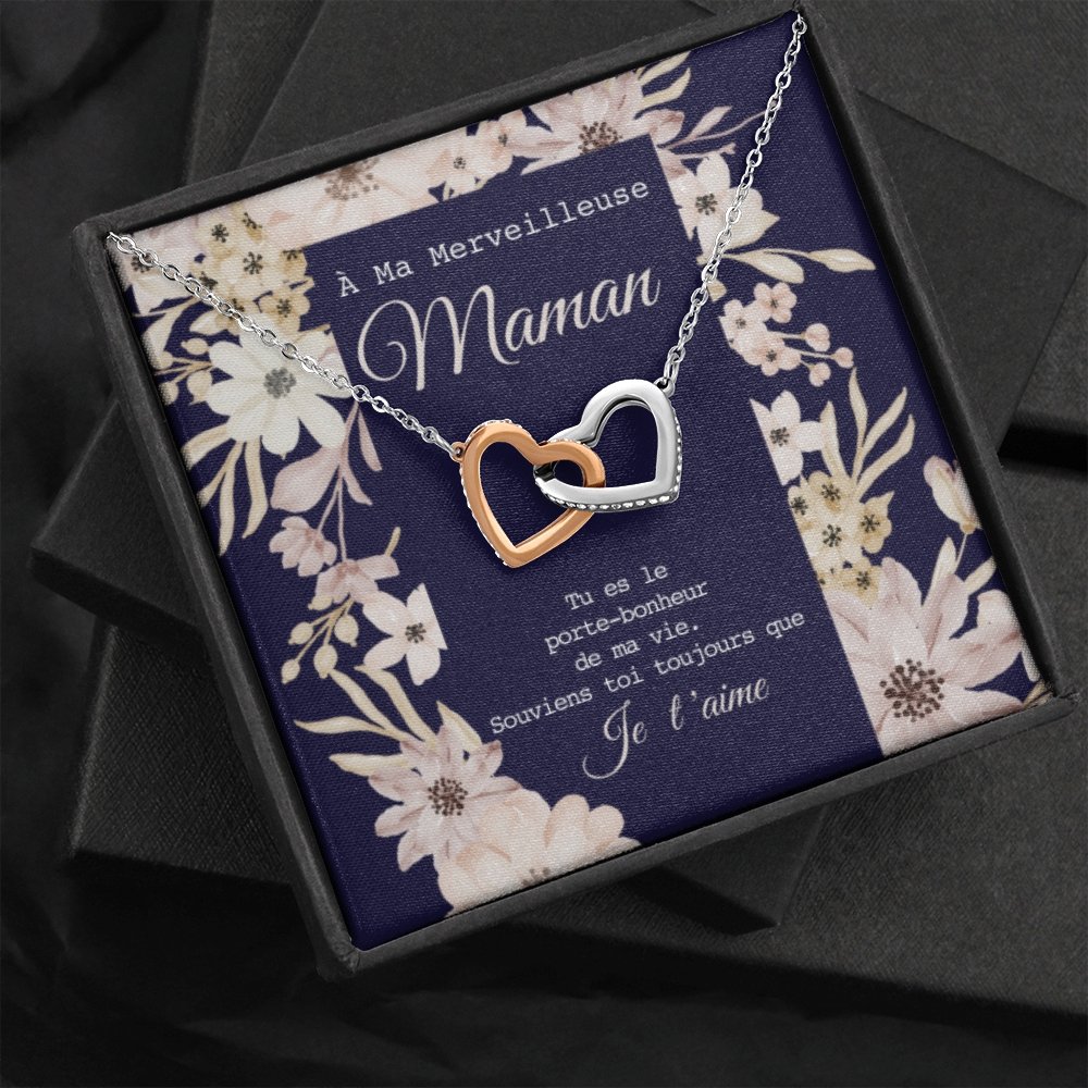 ONEMOM • Collier Déclaration Maman Double Cœur - Lehnaa