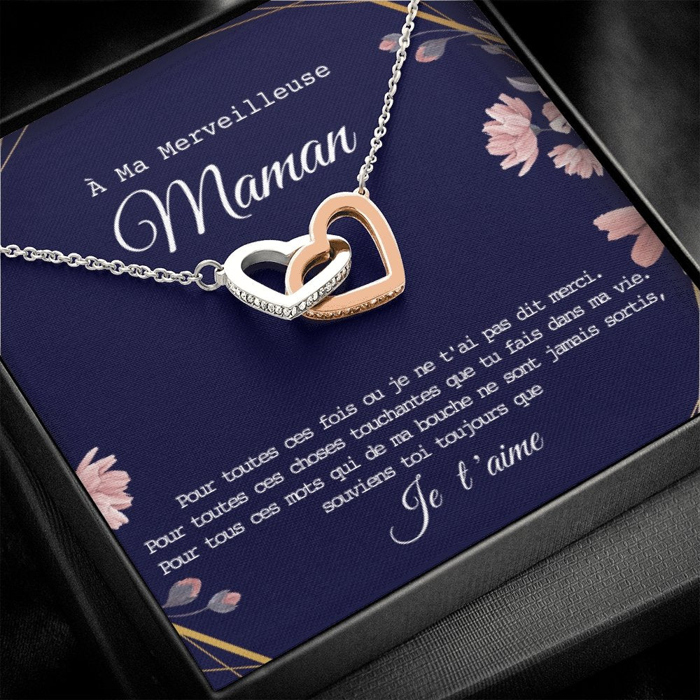 ONEMOM • Collier Déclaration Maman Double Cœur - Lehnaa