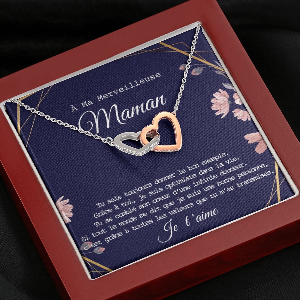 ONEMOM • Collier Déclaration Maman Double Cœur - Lehnaa