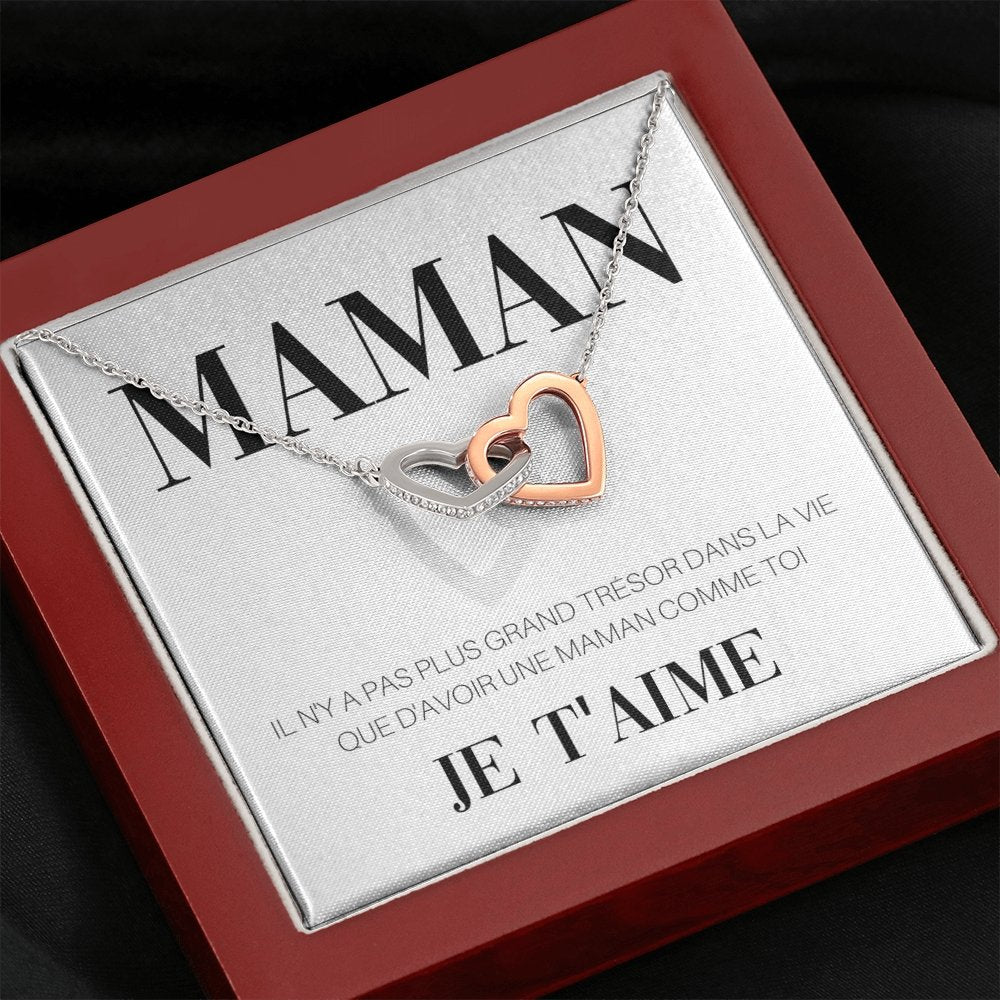 ONEMOM • Collier Déclaration Maman Double Cœur - Lehnaa