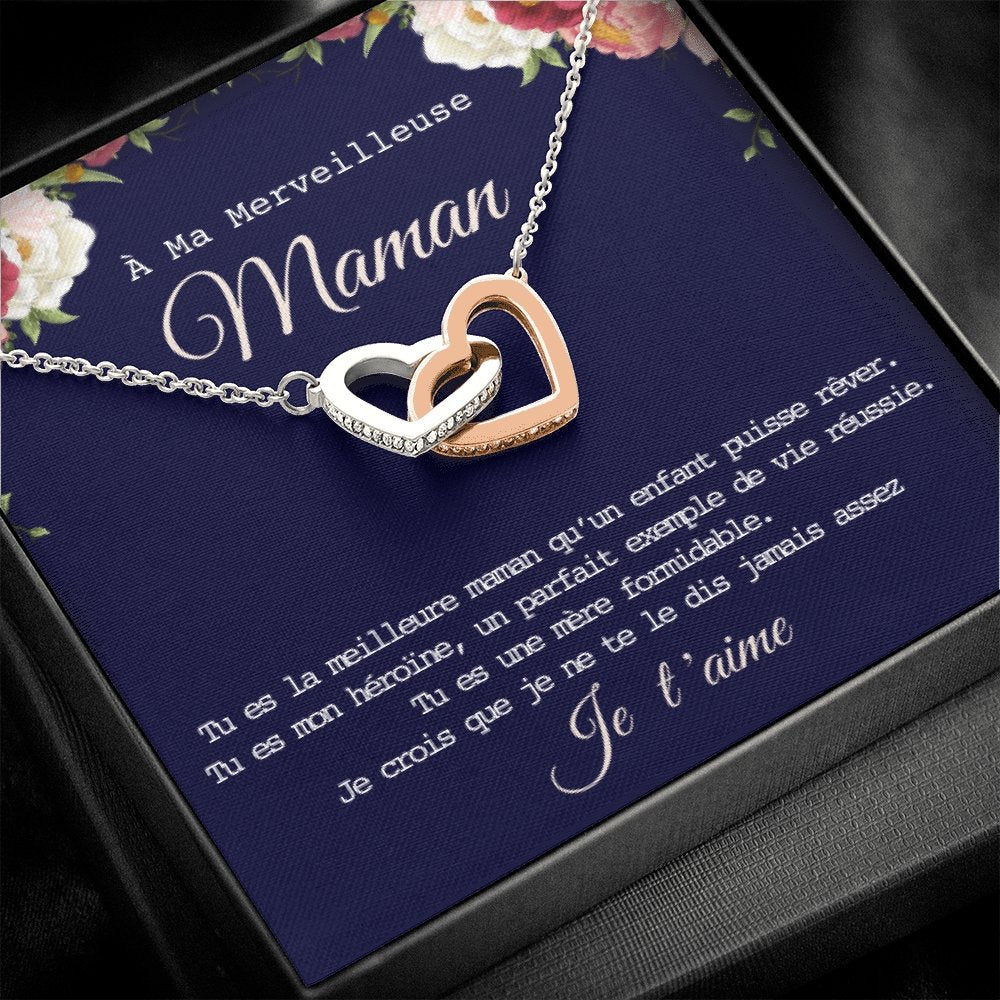 ONEMOM • Collier Déclaration Maman Double Cœur - Lehnaa