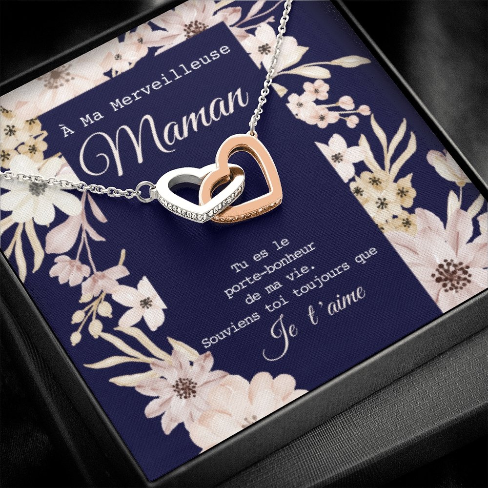 ONEMOM • Collier Déclaration Maman Double Cœur - Lehnaa